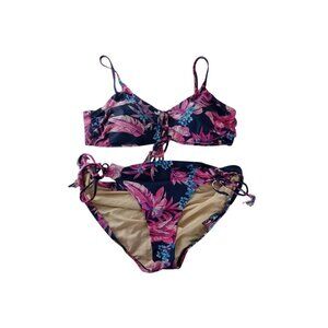 Swimsuits for all Women 2 PC Swim Set Tie Tassel Multicolor Bikini  sz 18